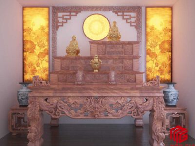 Bàn thờ gia tiên tam cấp đẹp
