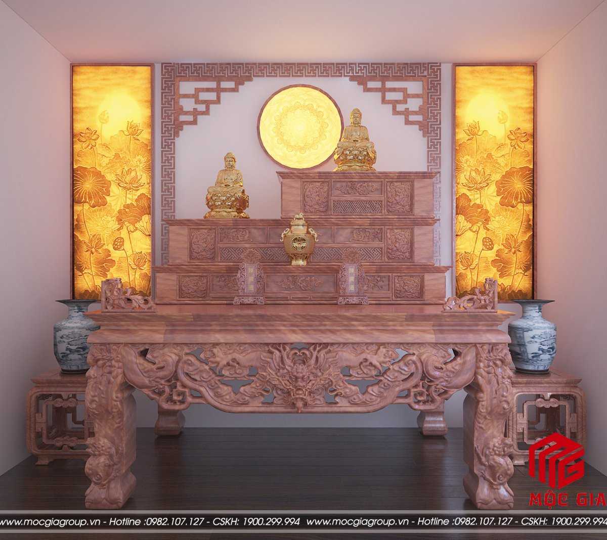 Bàn thờ gia tiên tam cấp đẹp