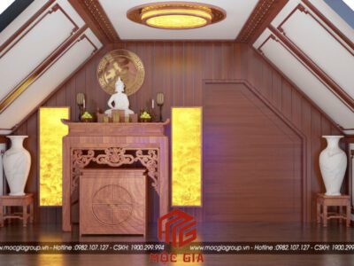 Mẫu bàn thờ Phật và gia tiên