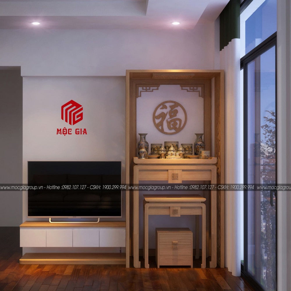 Phòng thờ kết hợp phòng khách