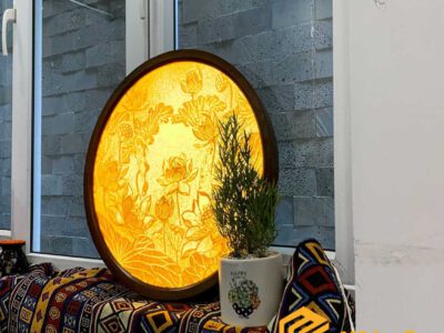 Tranh trúc chỉ hoa sen đẹp