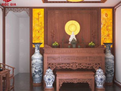 Mẫu bàn thờ gia tiên gỗ hương đẹp