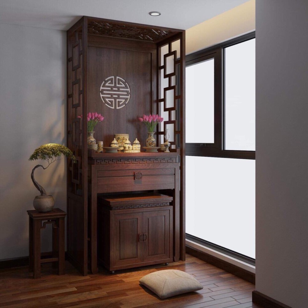 Mẫu vách ngăn bàn thờ chung cư