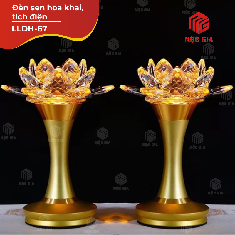 Đèn sen thủy tinh , tích điện - LLDH-67