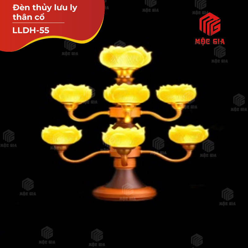 Đèn thủy lưu ly thân cổ - LLDH-56